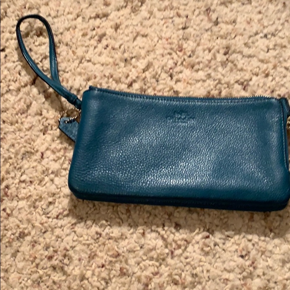 Coach double zipper wristlet